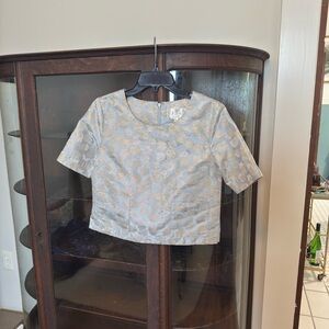 J.O.A. Kids Blouse in Silver and Cream